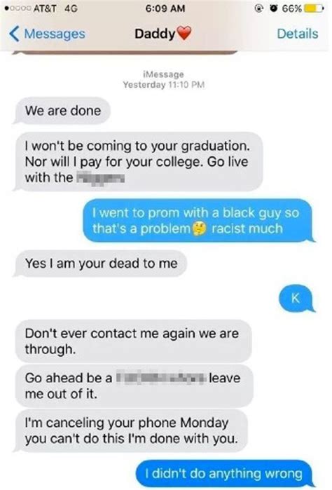 dad calls his daughter a f ing whore in vile racist text message