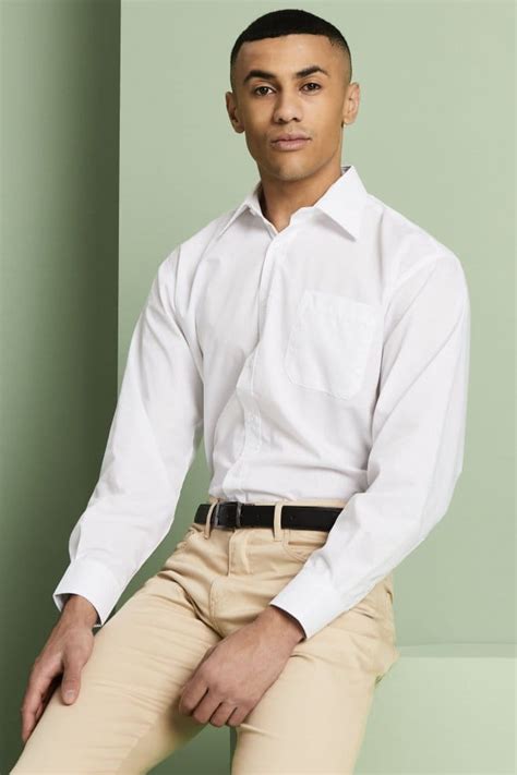 essentials men s long sleeve shirt white simon jersey