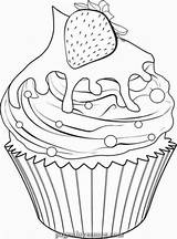 Pages Ice Cream Cupcakes Coloring Cupcake Drawing Drawings Cute Truffles Sheets sketch template