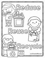 Recycling Coloring Pages Recycle Preschool Earth Printables Reuse Reduce Kids Color Activities Worksheets Printable Preschoolmom Publix Ingles Board Theme Para sketch template