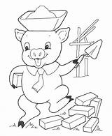 Pigs Little Coloring Three Pages sketch template