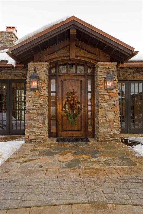 inviting rustic entry designs   winter