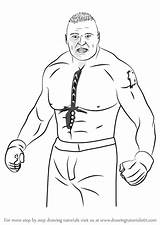 Brock Lesnar Wrestlers Rollins Seth Drawingtutorials101 sketch template