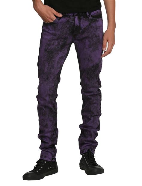 Rude Purple Acid Wash Skinny Jeans Hot Topic