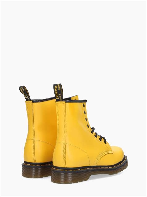 dr martens combat boots  smooth yellow  eye  welt italist