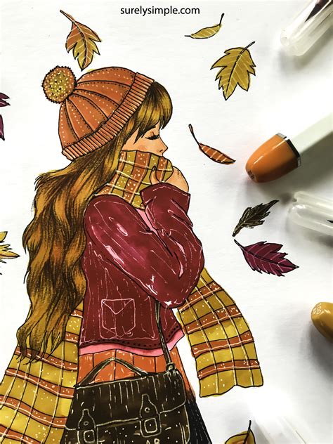 autumn girl vibes character design video surely simple autumn