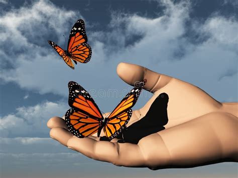 butterfly   hand stock photo image  pink migration