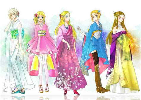 Princess Zelda Legend Of Zelda Anime Kimono Princess Zelda