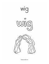 Wig Coloring Pages Ig Words Jig Twistynoodle Pig sketch template