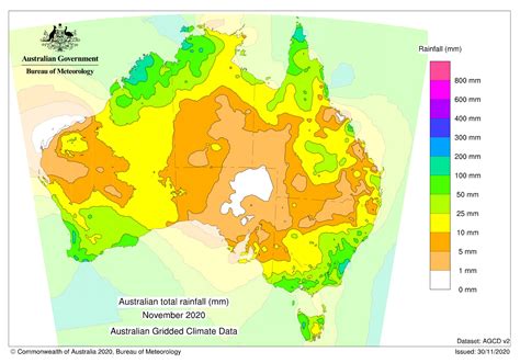 australia total rainfall november
