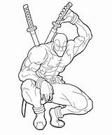 Deadpool Coloring Pages Dead Pool sketch template