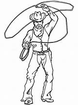 Coloring Lasso Cowboy Pages Getcolorings Spinning sketch template