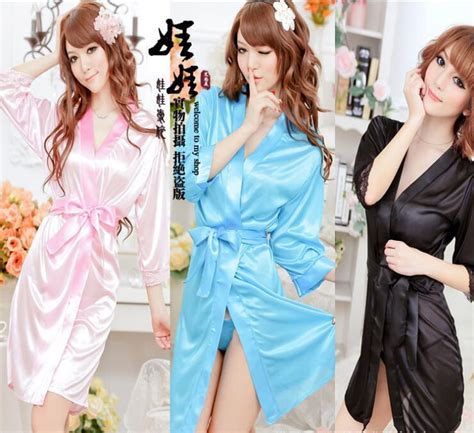 2020 Sexy Lingerie Set Kimono Dress G String Silk Lace