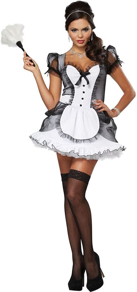 mememall fashion sexy luxe french maid adult costume amazon ca
