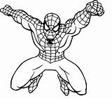 Spiderman Clipart Coloring Easy Pages Printable Clipartix sketch template