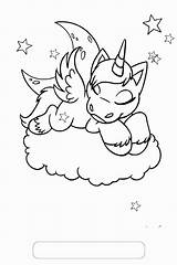 Unicorn Coloring Pages Sleeping Baby Printable Clouds Space Kids Adults Mermaid Unicron Print Cat Visit Girls sketch template