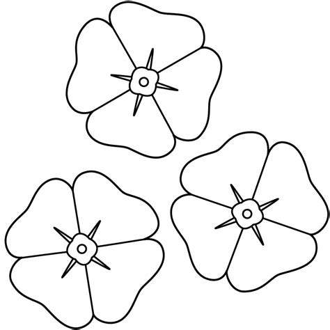 remembrance day poppy coloring page coloring home