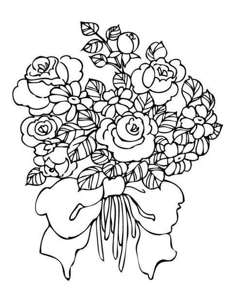 flower bouquet coloring pages home sketch coloring page