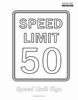 Speed Coloring Limit Sign Pages Fun sketch template