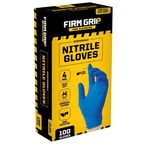 firm grip pro cleaning disposable nitrile gloves  count