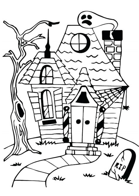 spooky house coloring pages  getcoloringscom  printable