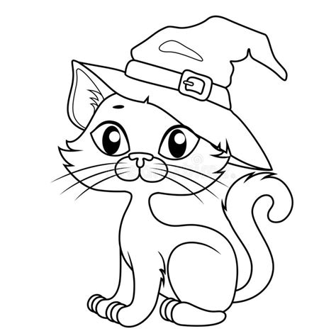 black halloween cat coloring pages