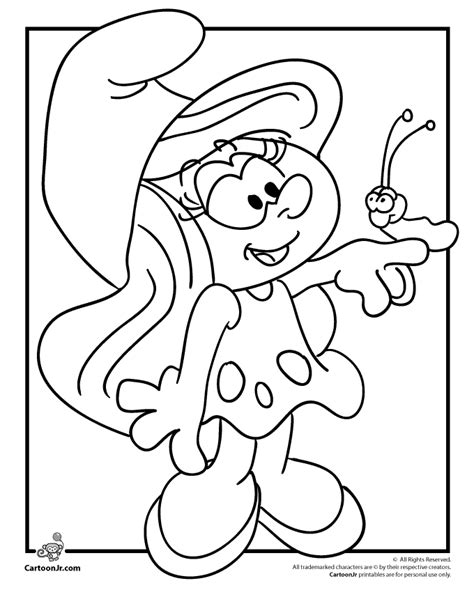smurfette coloring page coloring home