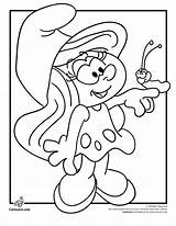 Smurfette Smurfs Pages Library Clipart Colouring Kids sketch template