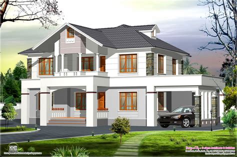 sqfeet western style home  kerala house design plans