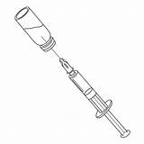 Syringe Illustration Vial Insulin Diagnostic Disposable Colorless Drawn Cylinder Punctures Consisting Instrument Piston sketch template