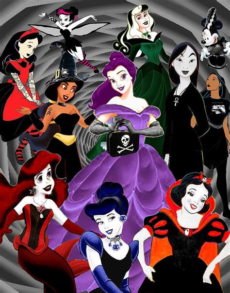 disney princesses go goth cartoon crossover goth disney gothic disney princesses goth