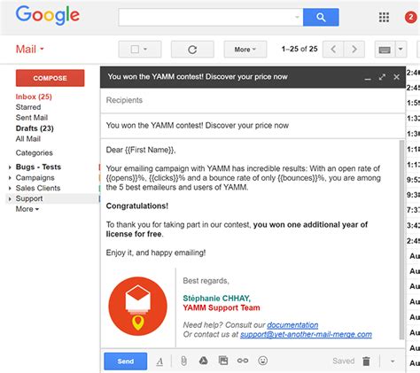 create  simple draft email template  gmail   mail merge