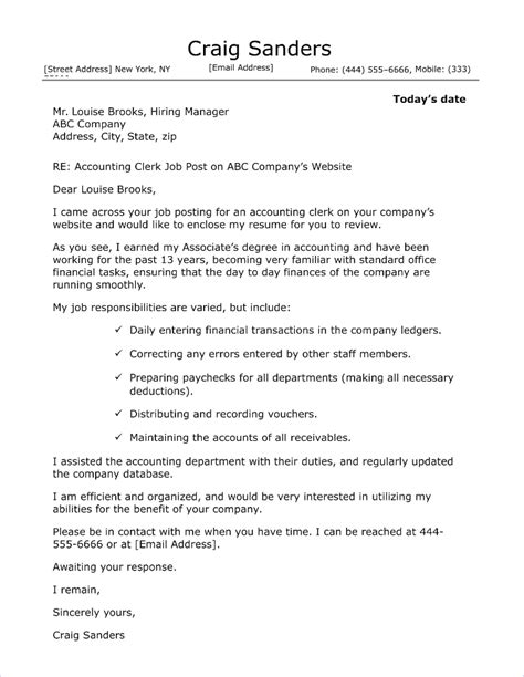 accounting cover letter sample