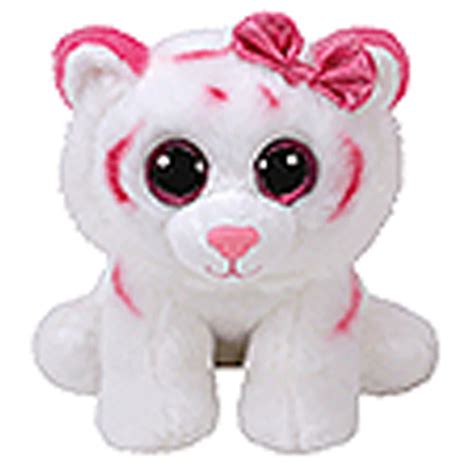 pyoopeo ty beanie boos  cm purrcilla  pink white tiger plush