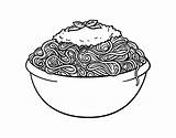 Espaguetis Espaguete Colorir Espagueti Comida Plato Meatballs Pane Dessins sketch template