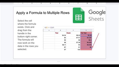 apply  formula  multiple rows google sheets youtube