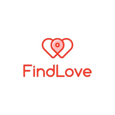 find love logo vector premium