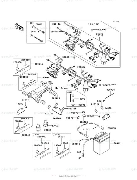 kawasaki atv  oem parts diagram  chassis electrical equipment partzillacom