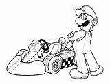 Mario Kart Coloring Pages Luigi Super Drawing Printable Print Browser Getdrawings Kids sketch template