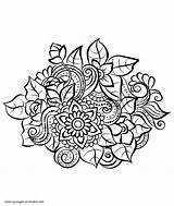 Coloring Pages Flower Adults Hard Printable Flowers Print Look Other sketch template