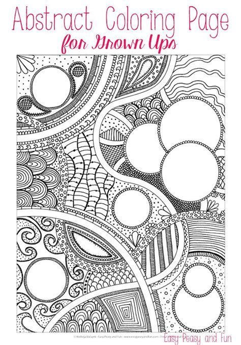 abstract coloring page  adults easy peasy easy