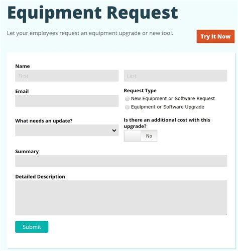 equipment checkout form template
