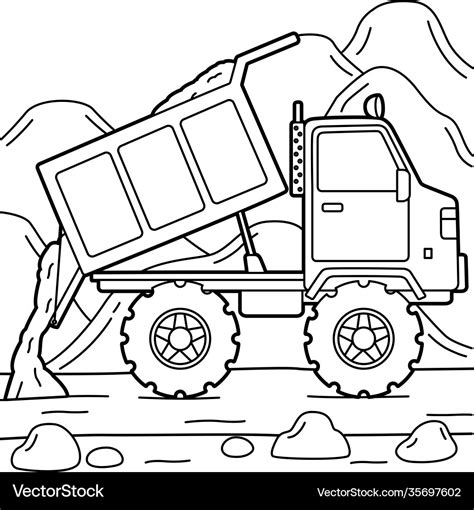 dump truck coloring page royalty  vector image
