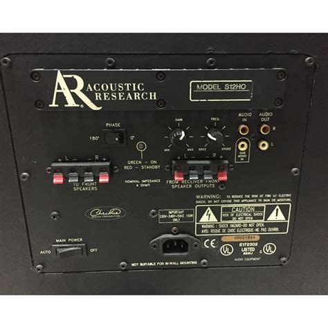 acoustic research ar sho  inches powered active subwoofer   usa audio
