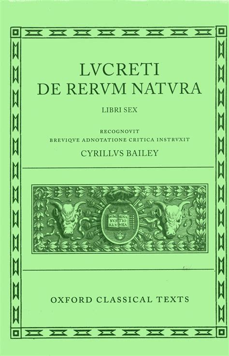 oxford classical texts lucreti de rerum natura libri sex second