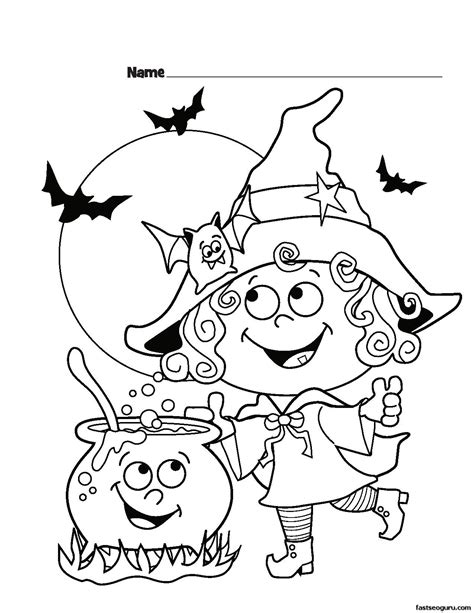 halloween witch coloring pages getcoloringpagescom