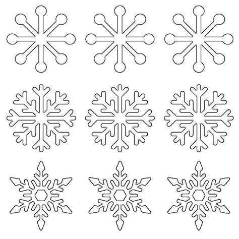printable snowflake templates  large small stencil patterns