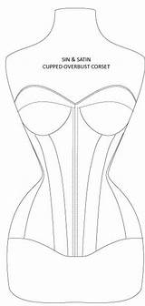 Overbust Cupped Corsets Cups sketch template