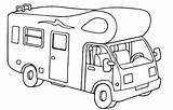 Motorhome Camping Transporte Autobuses Medios Caravana Imprimir Coches Campers sketch template