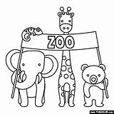 Zoo Coloring Animals Pages General sketch template